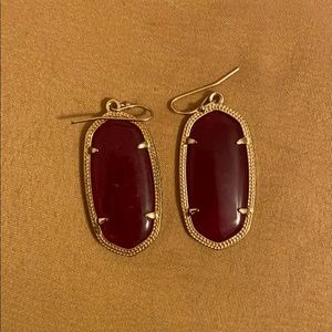 Maroon and gold KS earrings